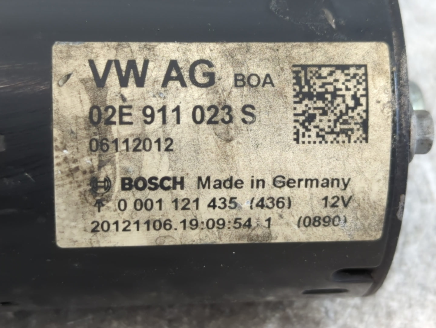 2009-2017 Volkswagen Cc Car Starter Motor Solenoid OEM P/N:02E 911 023 S Fits OEM Used Auto Parts - Oemusedautoparts1.com