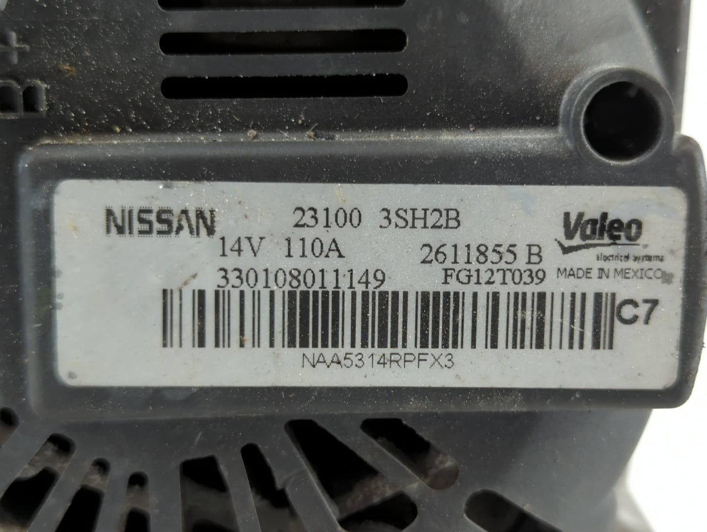 2013-2019 Nissan Sentra Alternator Replacement Generator Charging Assembly Engine OEM P/N:23100 3SH2B Fits OEM Used Auto Parts - Oemusedautoparts1.com
