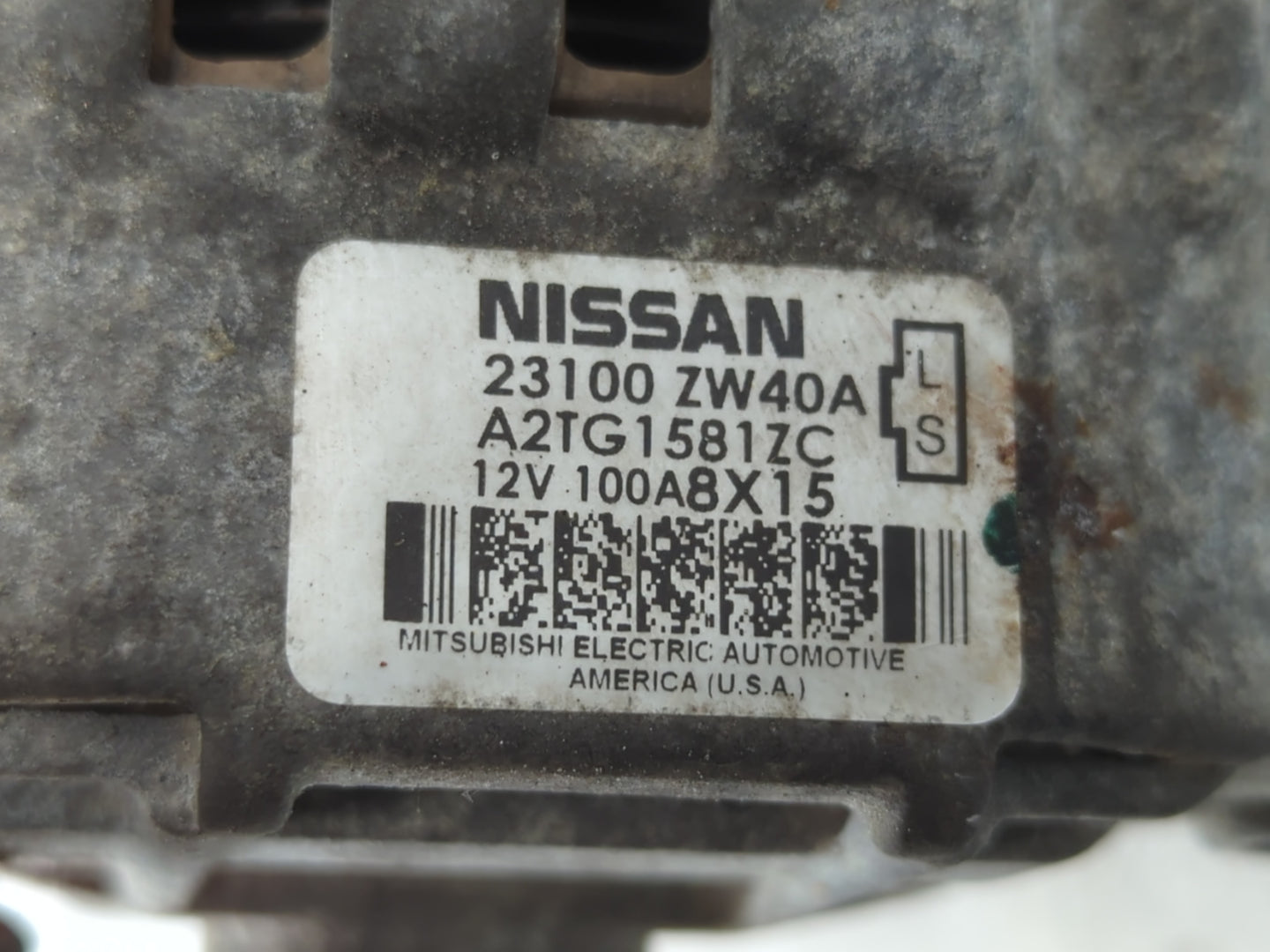 2009 Nissan Versa Alternator Replacement Generator Charging Assembly Engine OEM P/N:23100 ZW40A Fits OEM Used Auto Parts - Oemusedautoparts1.com