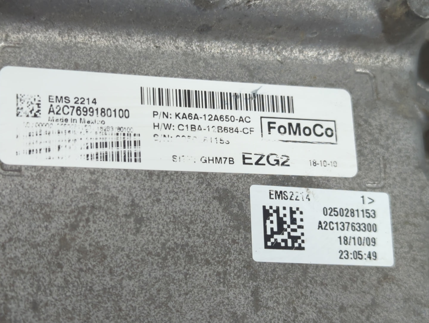 2019 Ford Fiesta PCM Engine Control Computer ECU ECM PCU OEM P/N:C1BA-12B684-CF KA6A-12A650-AC Fits OEM Used Auto Parts - Oemusedautoparts1.com