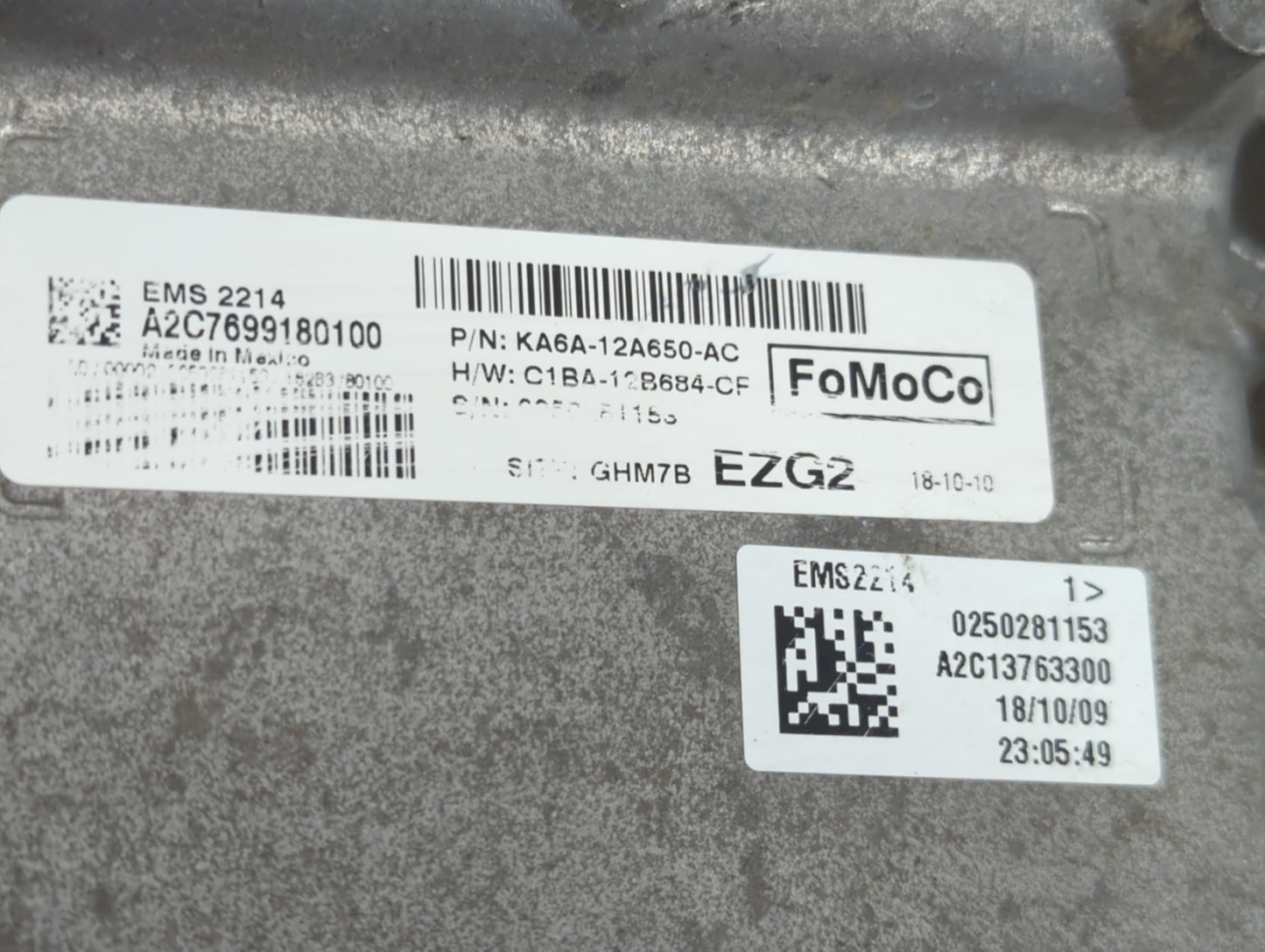 2019 Ford Fiesta PCM Engine Control Computer ECU ECM PCU OEM P/N:C1BA-12B684-CF KA6A-12A650-AC Fits OEM Used Auto Parts - Oemusedautoparts1.com