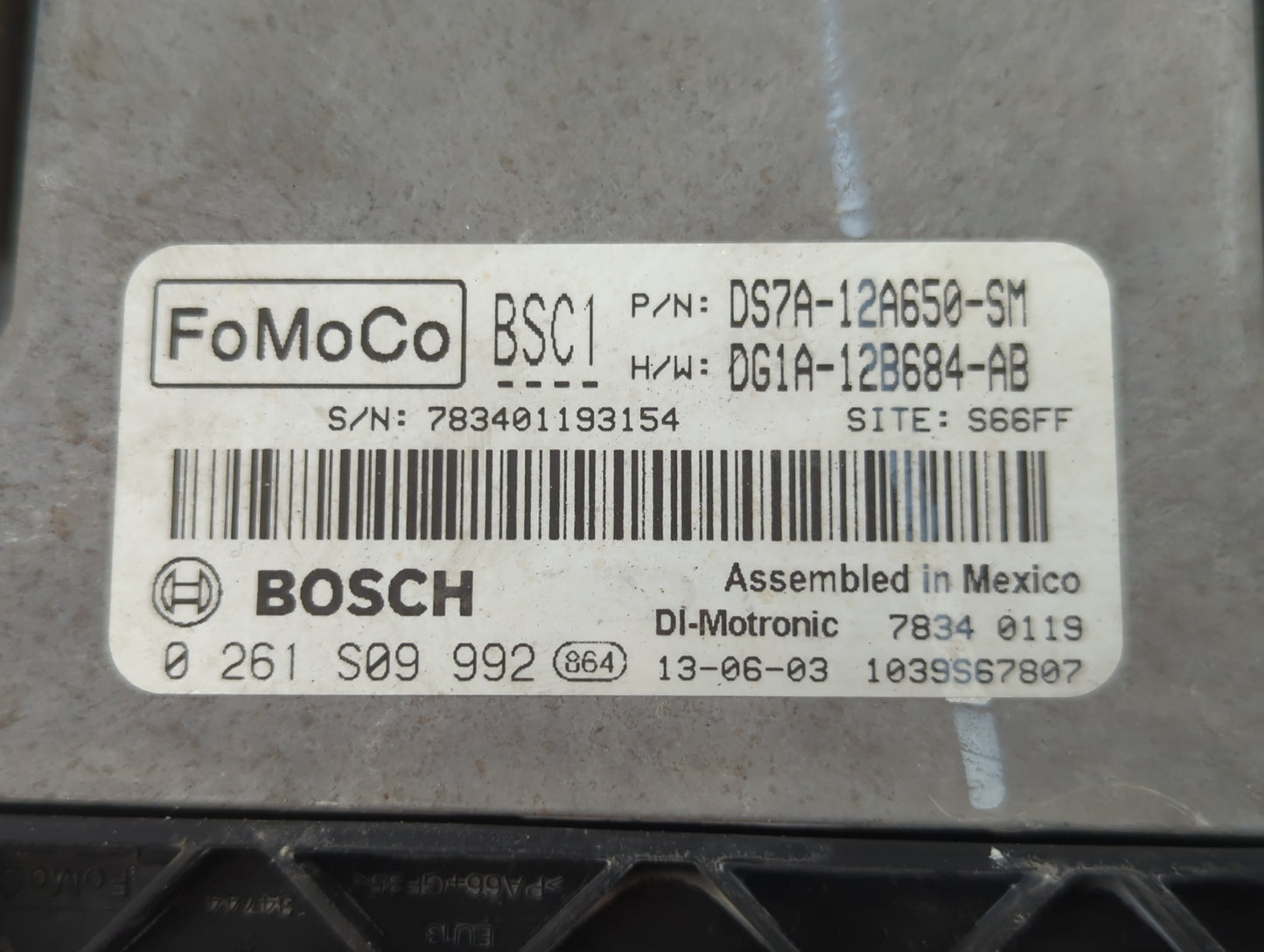 2013 Ford Fusion PCM Engine Control Computer ECU ECM PCU OEM P/N:DG1A-12B684-AB DS7A-12A650-SM, 0 261 S09 054, DS7A-12A650-SJ Fits OEM Used Auto Parts - Oemusedautoparts1.com