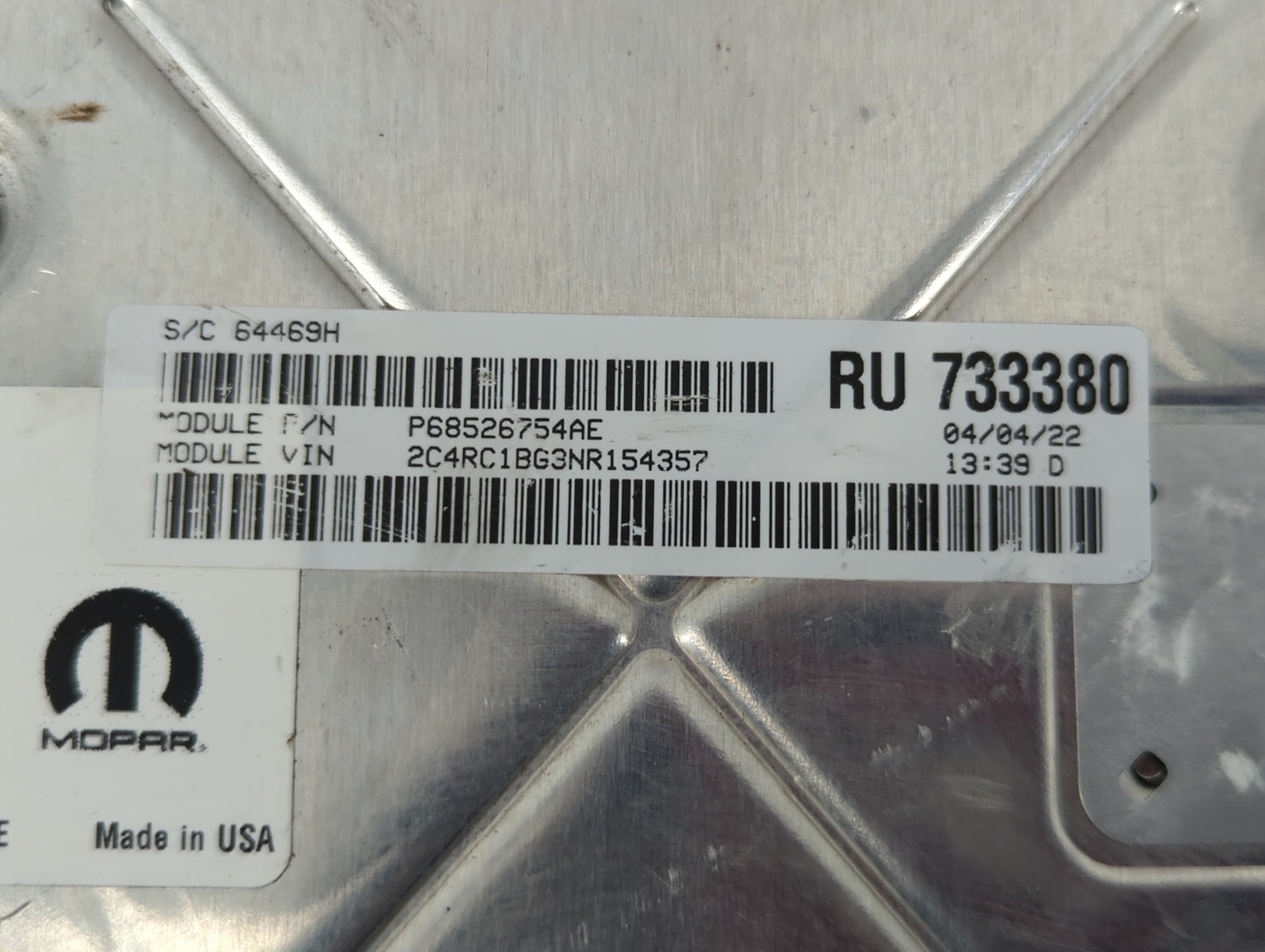 2020-2022 Chrysler Pacifica PCM Engine Control Computer ECU ECM PCU OEM P/N:68434928AB Fits Fits 2020 2021 2022 OEM Used Auto Parts - Oemusedautoparts1.com