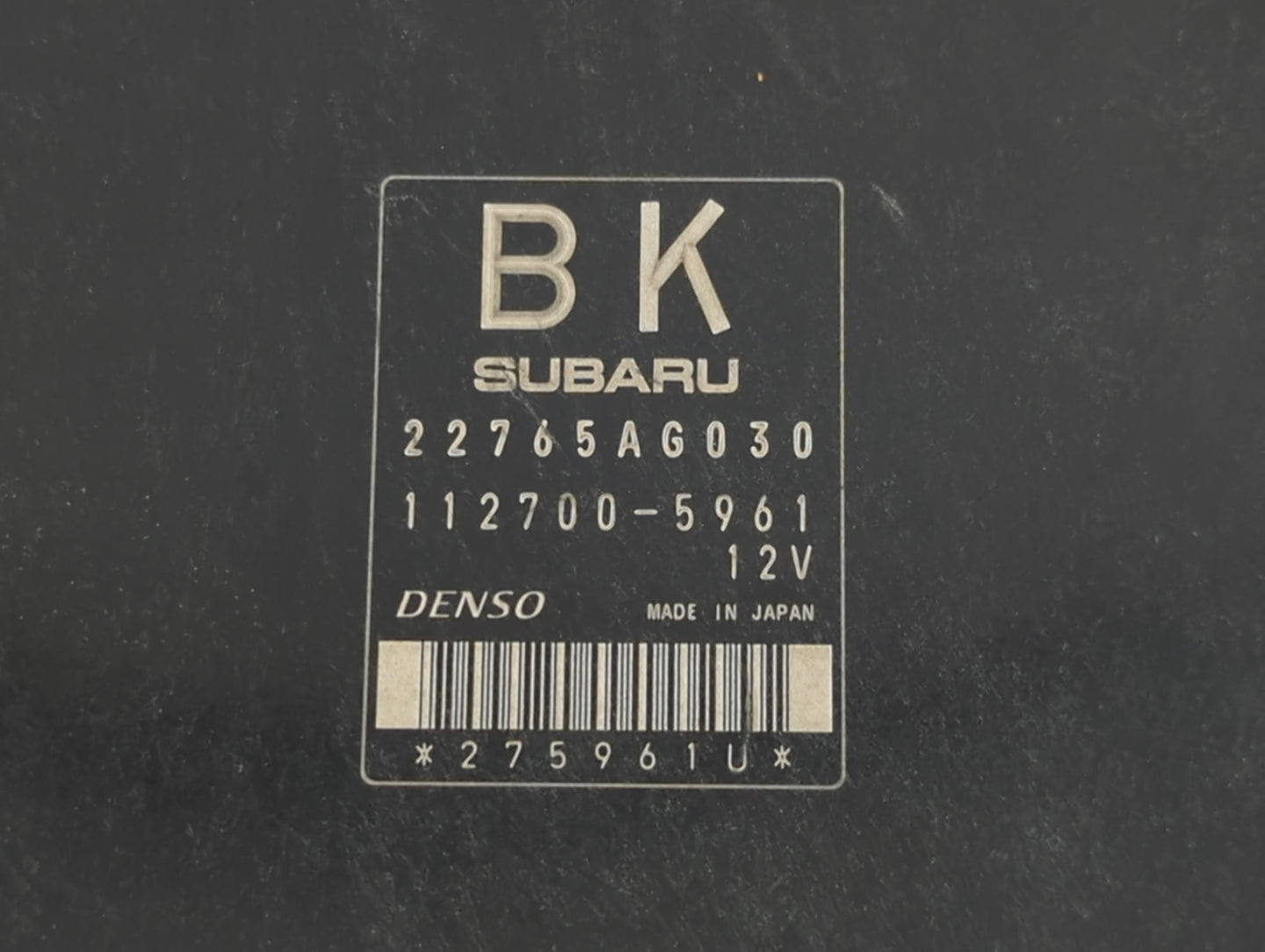 2014 Subaru Impreza PCM Engine Control Computer ECU ECM PCU OEM P/N:112700-5961 22756AG030 Fits OEM Used Auto Parts - Oemusedautoparts1.com