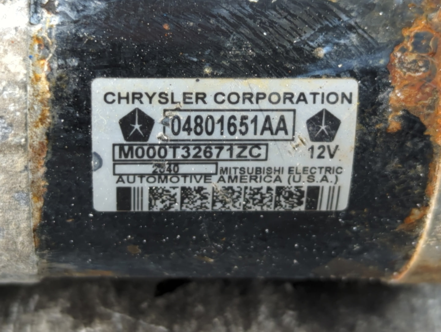 2007-2010 Chrysler 300 Car Starter Motor Solenoid OEM P/N:04801651AA Fits Fits 2007 2008 2009 2010 OEM Used Auto Parts - Oemusedautoparts1.com