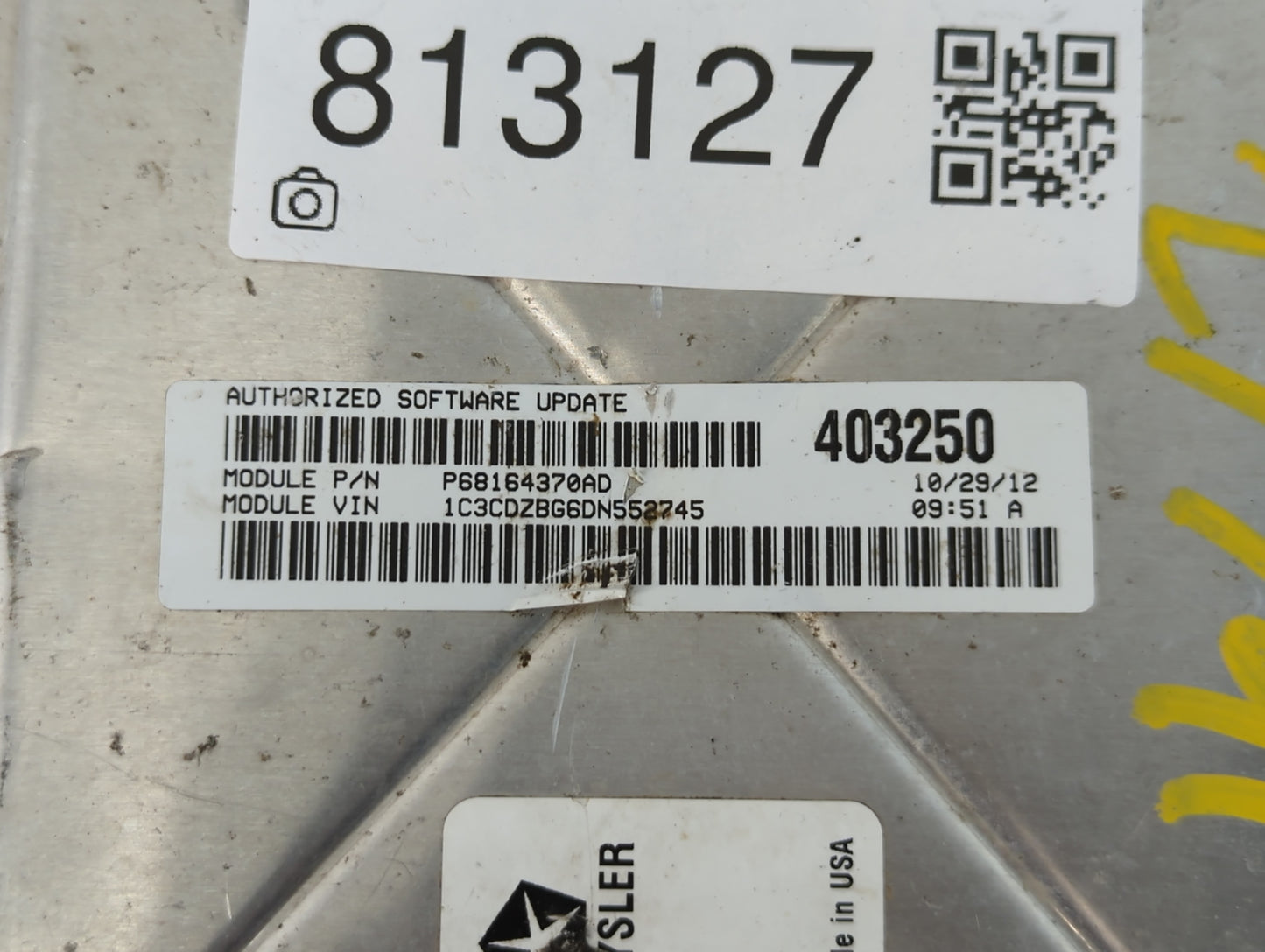 2013 Dodge Avenger PCM Engine Control Computer ECU ECM PCU OEM P/N:P05150724AC Fits OEM Used Auto Parts - Oemusedautoparts1.com