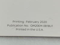 2020 Nissan Sentra Owners Manual Book Guide P/N:0M20EM 0B18U1 OEM Used Auto Parts - Oemusedautoparts1.com