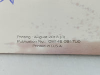 2014 Nissan Sentra Owners Manual Book Guide P/N:OM14E 0B17U0 OEM Used Auto Parts - Oemusedautoparts1.com