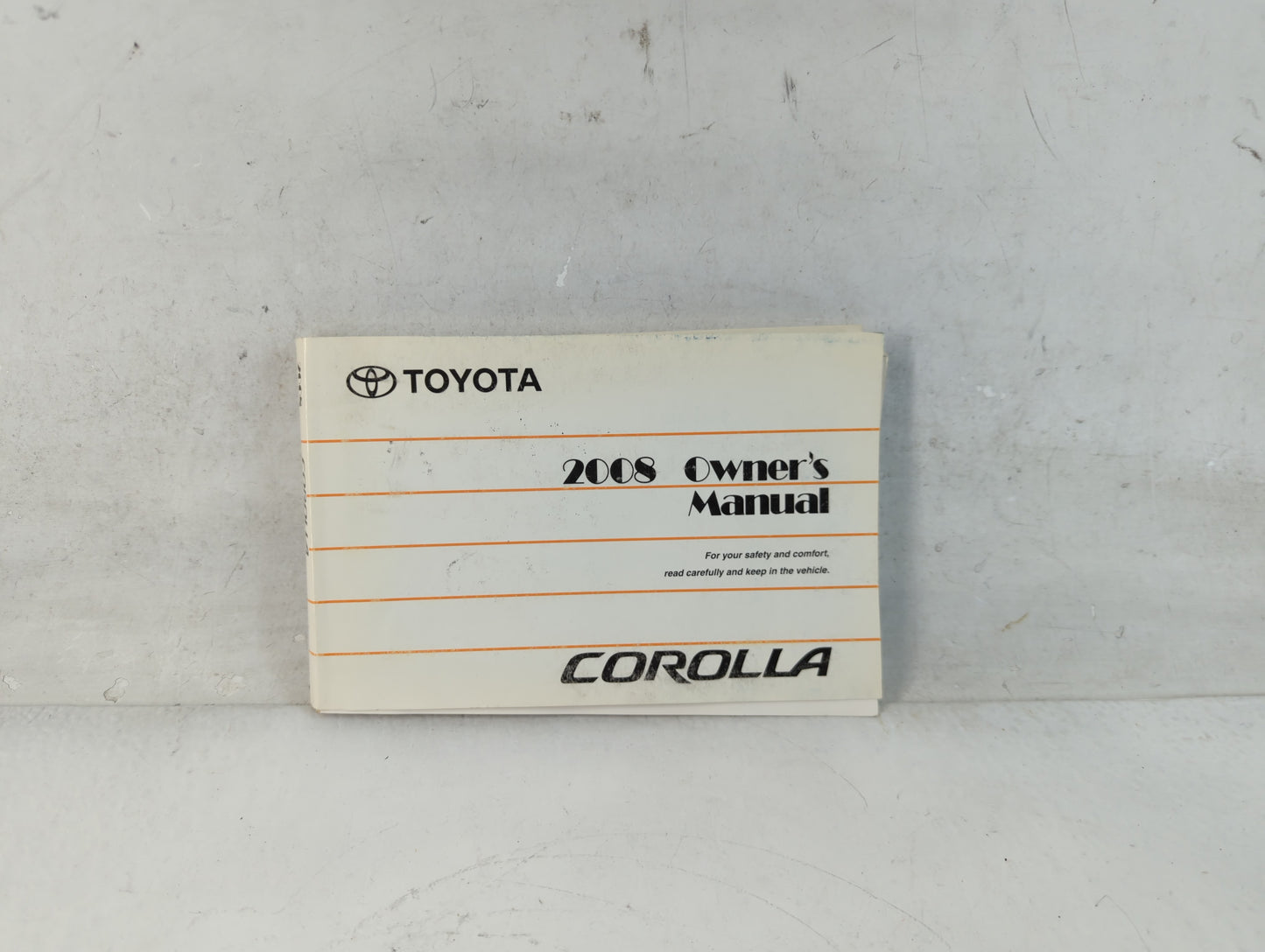 2008 Toyota Corolla Owners Manual Book Guide P/N:01999-12B28 OEM Used Auto Parts - Oemusedautoparts1.com