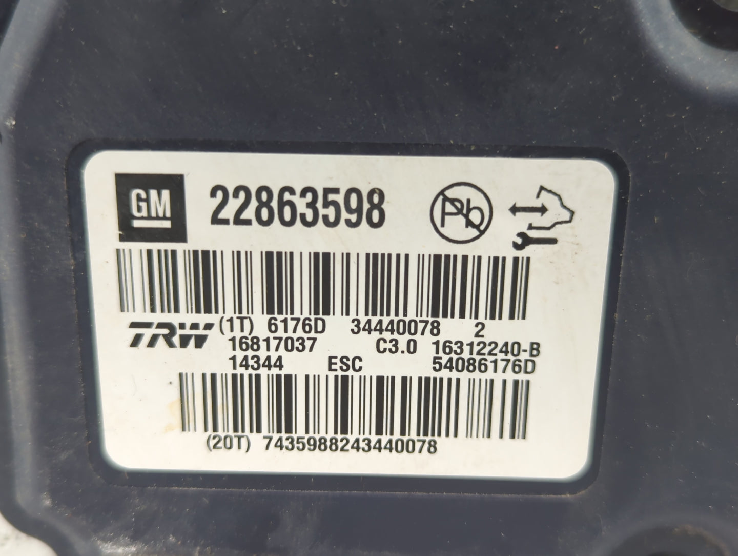 2013-2016 Chevrolet Malibu ABS Pump Control Module Replacement P/N:22863598 Fits Fits 2012 2013 2014 2015 2016 OEM Used Auto Parts - Oemusedautoparts1.com