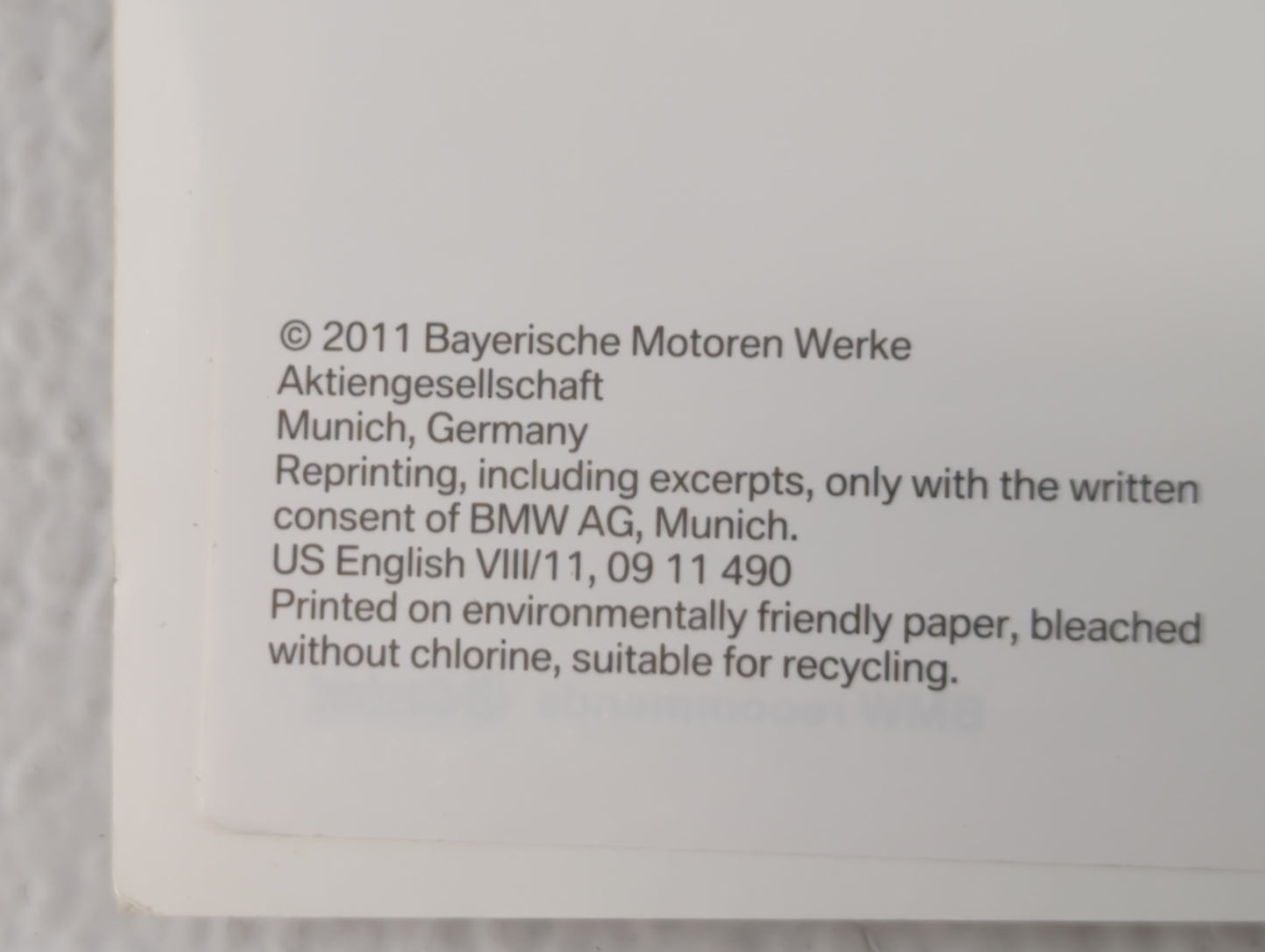2011 Bmw X3 Owners Manual Book Guide OEM Used Auto Parts - Oemusedautoparts1.com