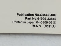 2010 Toyota Camry Owners Manual Book Guide P/N:01999-33840 OEM Used Auto Parts - Oemusedautoparts1.com