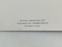 2018 Nissan Sentra Owners Manual Book Guide P/N:OM18EM OB17UO OEM Used Auto Parts - Oemusedautoparts1.com