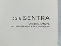 2018 Nissan Sentra Owners Manual Book Guide P/N:OM18EM OB17UO OEM Used Auto Parts - Oemusedautoparts1.com
