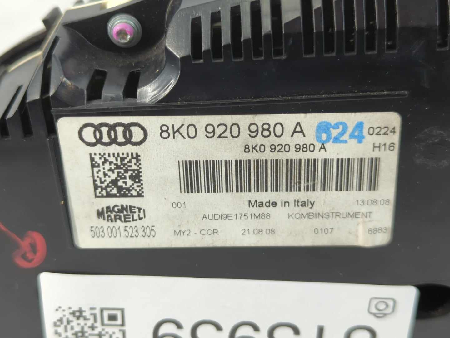 2009 Audi A4 Instrument Cluster Speedometer Gauges P/N:8K0 920 980 A Fits OEM Used Auto Parts - Oemusedautoparts1.com