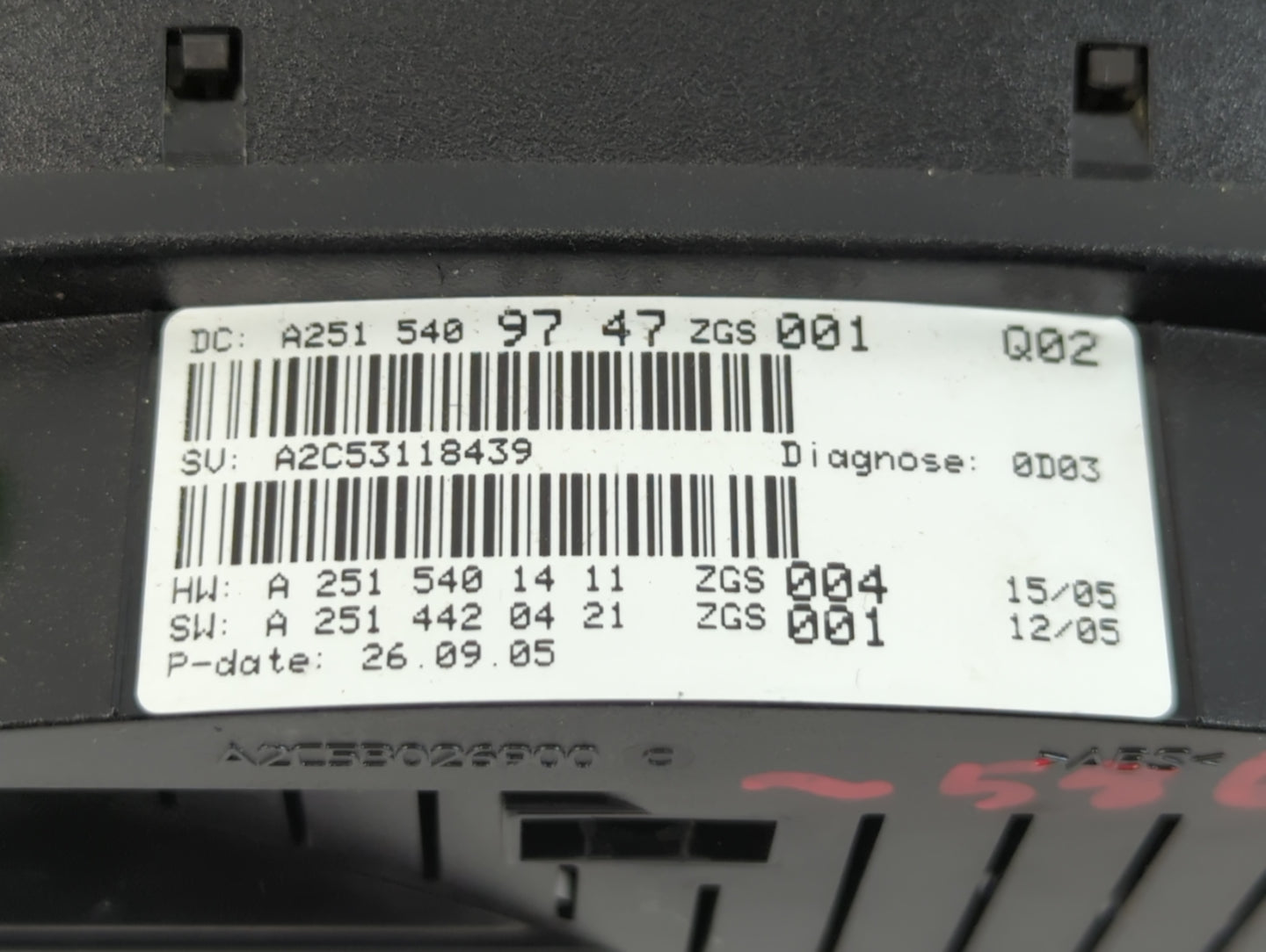 2006-2007 Mercedes-Benz R350 Instrument Cluster Speedometer Gauges P/N:A251 540 97 47 Fits Fits 2006 2007 OEM Used Auto Parts - Oemusedautoparts1.com