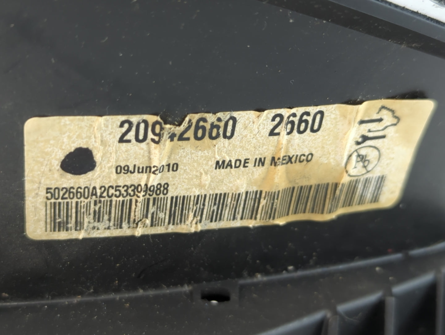 2010 Cadillac Srx Instrument Cluster Speedometer Gauges P/N:20942660 Fits OEM Used Auto Parts - Oemusedautoparts1.com