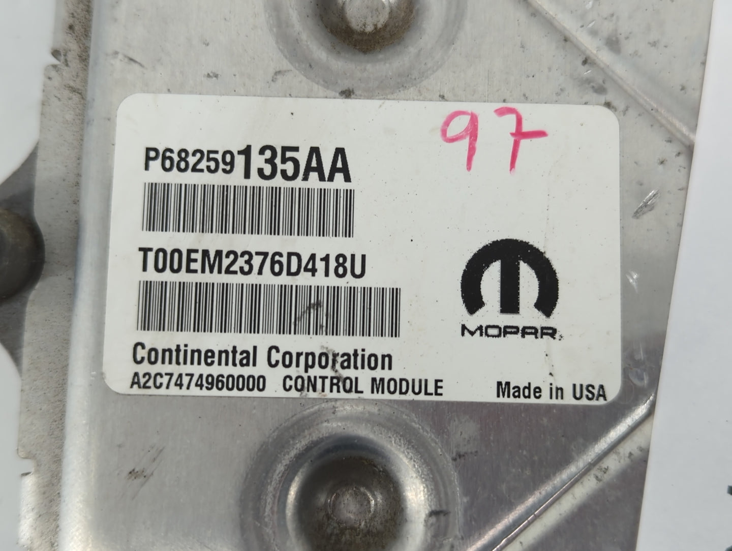 2016-2019 Dodge Journey PCM Engine Control Computer ECU ECM PCU OEM P/N:P68259135AA Fits Fits 2016 2017 2018 2019 OEM Used Auto Parts - Oemusedautoparts1.com