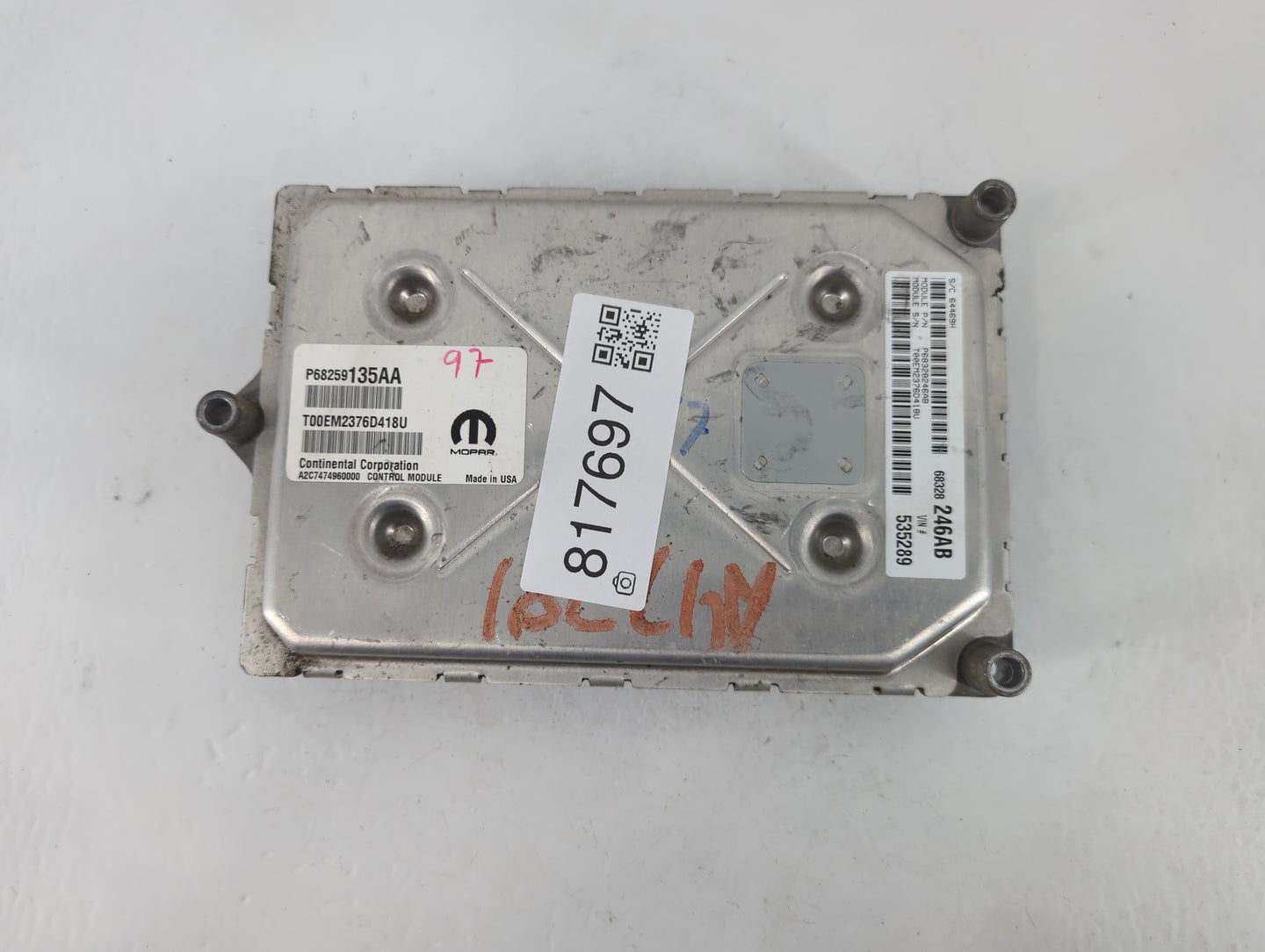 2016-2019 Dodge Journey PCM Engine Control Computer ECU ECM PCU OEM P/N:P68259135AA Fits Fits 2016 2017 2018 2019 OEM Used Auto Parts - Oemusedautoparts1.com