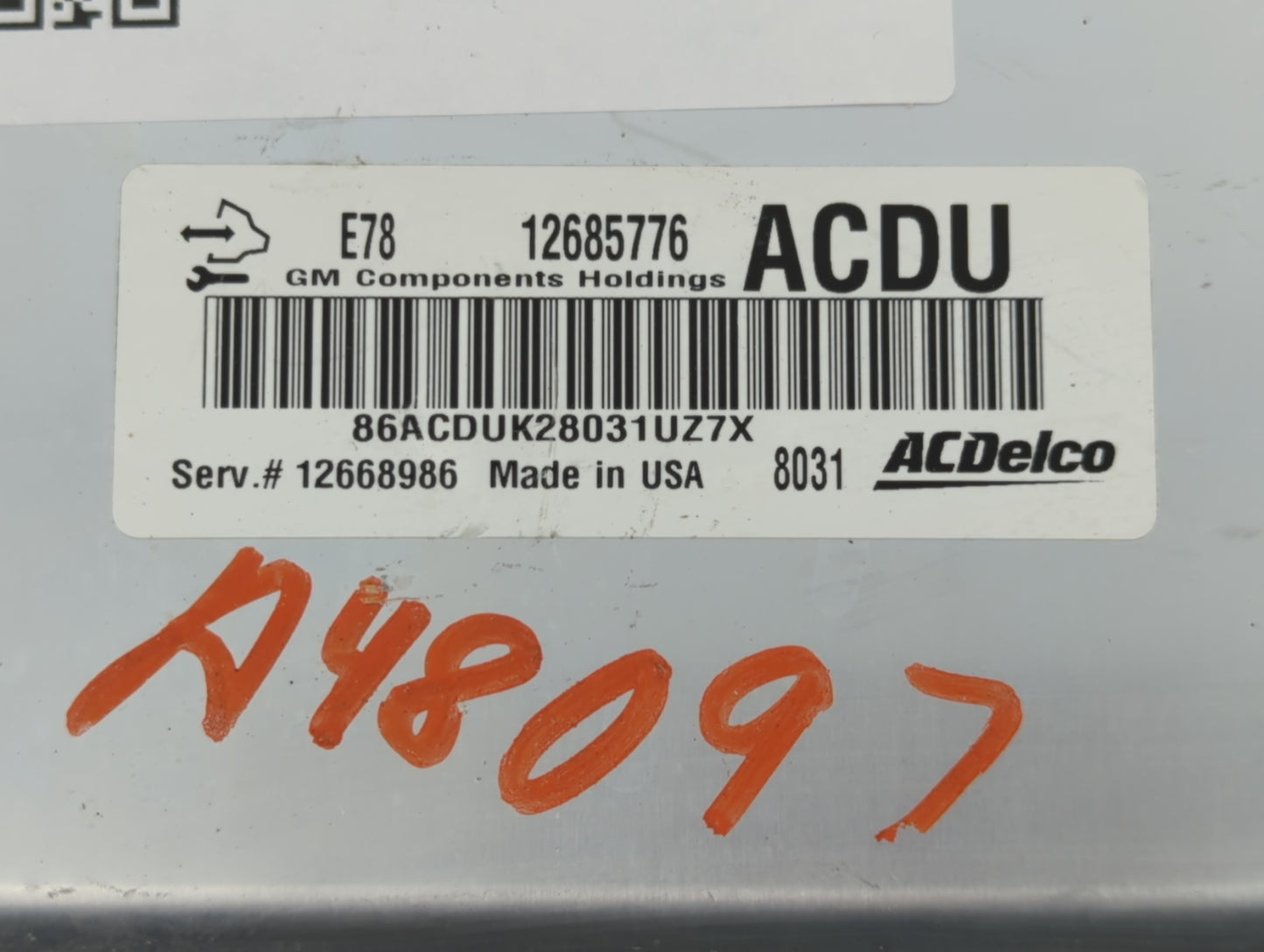 2017-2021 Chevrolet Trax PCM Engine Control Computer ECU ECM PCU OEM P/N:12668986 12685776 Fits Fits 2017 2018 2019 2020 2021 OEM Used Auto Parts - Oemusedautoparts1.com