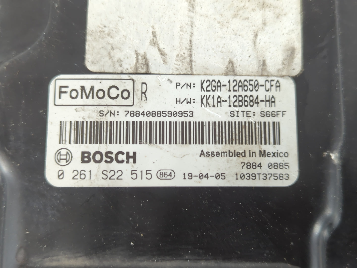 2019-2020 Ford Edge PCM Engine Control Computer ECU ECM PCU OEM P/N:0 261 S22 515 KK1A-12B684-HA Fits Fits 2019 2020 2021 2022 OEM Used Auto Parts - Oemusedautoparts1.com