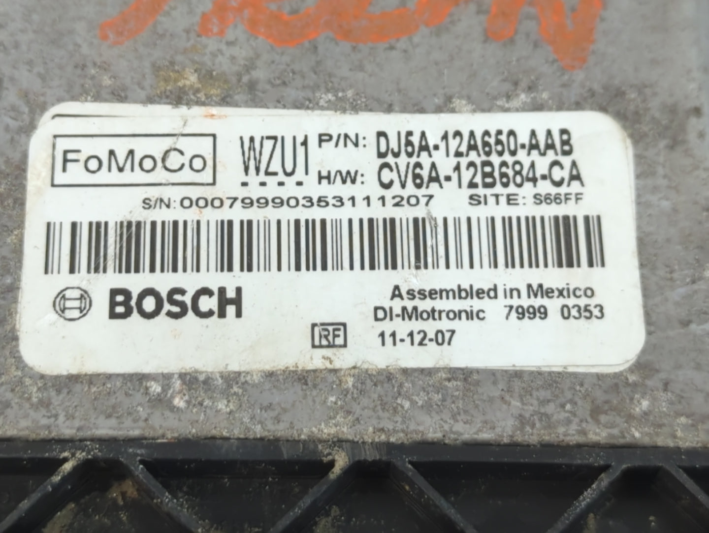 2013-2016 Ford Escape PCM Engine Control Computer ECU ECM PCU OEM P/N:CV6A-12B684-CA DJ5A-12A650-AAB Fits Fits 2013 2014 2015 2016 OEM Used Auto Parts - Oemusedautoparts1.com