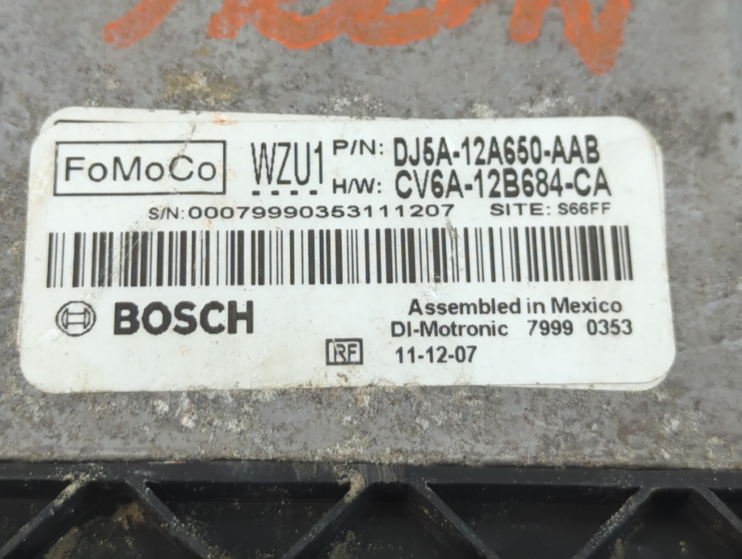 2013-2016 Ford Escape PCM Engine Control Computer ECU ECM PCU OEM P/N:CV6A-12B684-CA DJ5A-12A650-AAB Fits Fits 2013 2014 2015 2016 OEM Used Auto Parts - Oemusedautoparts1.com