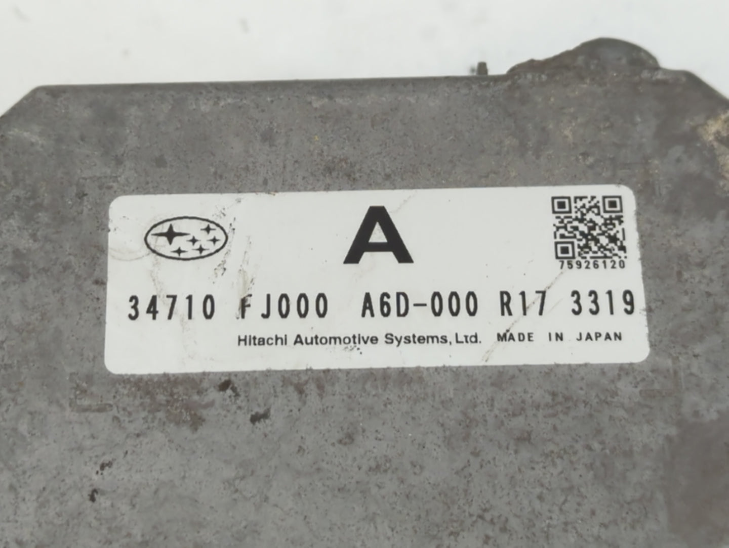 2013 Subaru Impreza PCM Engine Control Computer ECU ECM PCU OEM P/N:34710 FJ000 Fits OEM Used Auto Parts - Oemusedautoparts1.com
