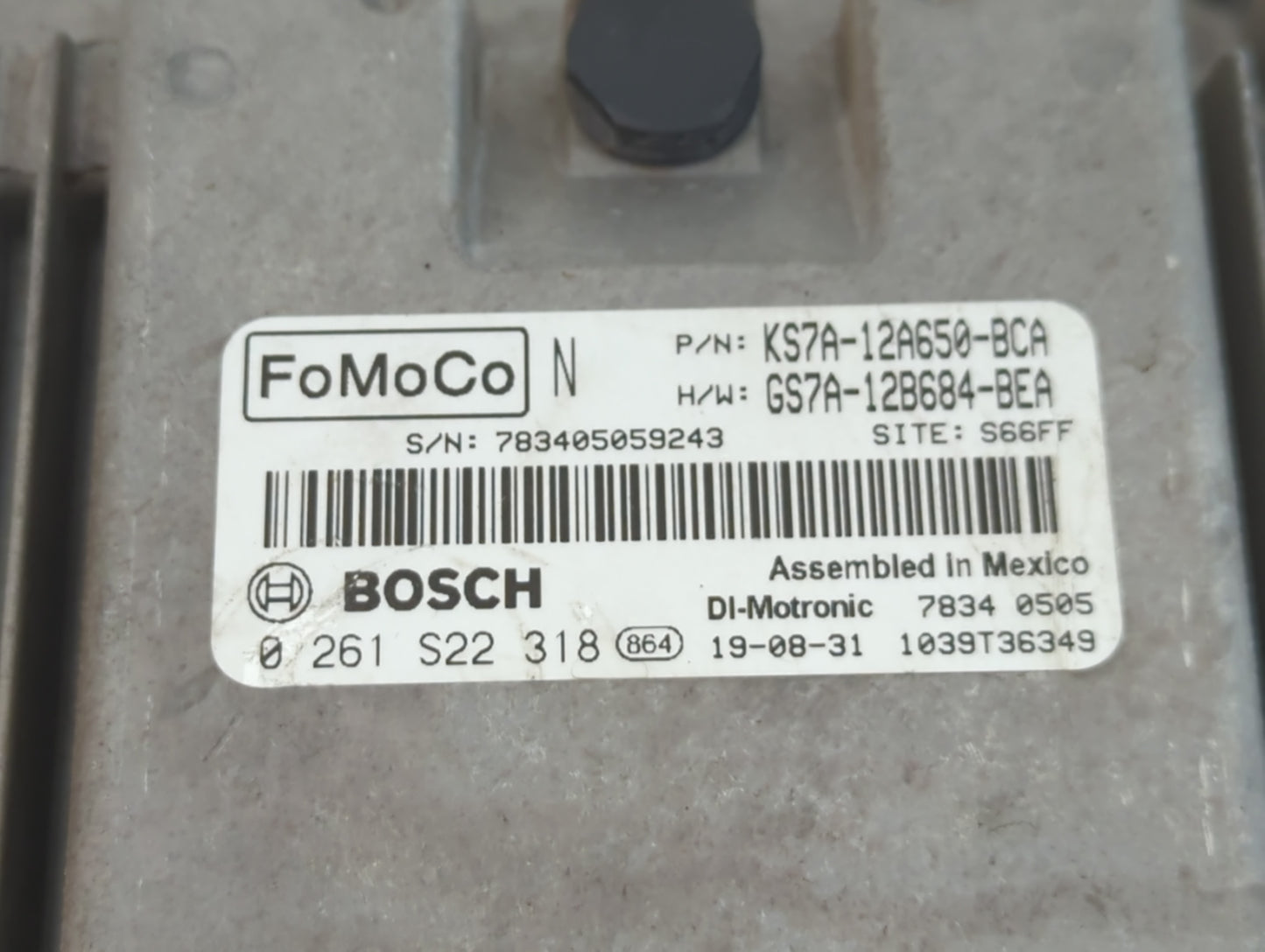 2020 Ford Fusion PCM Engine Control Computer ECU ECM PCU OEM P/N:KS7A-12A650-BCA Fits OEM Used Auto Parts - Oemusedautoparts1.com