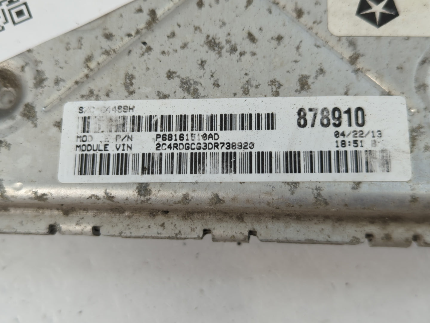 2013 Dodge Grand Caravan PCM Engine Control Computer ECU ECM PCU OEM P/N:P05150724AC P68161510AD Fits OEM Used Auto Parts - Oemusedautoparts1.com