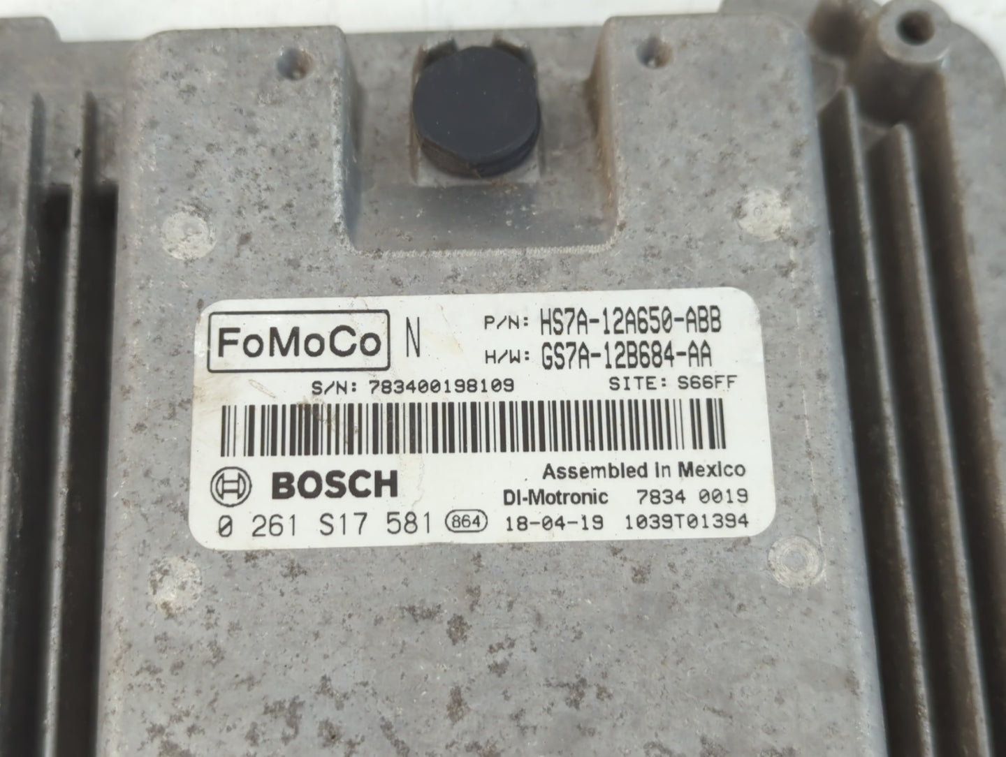 2017-2019 Ford Fusion PCM Engine Control Computer ECU ECM PCU OEM P/N:GS7A-12B684-AA HS7A-12A650-ABB Fits Fits 2017 2018 2019 OEM Used Auto Parts - Oemusedautoparts1.com