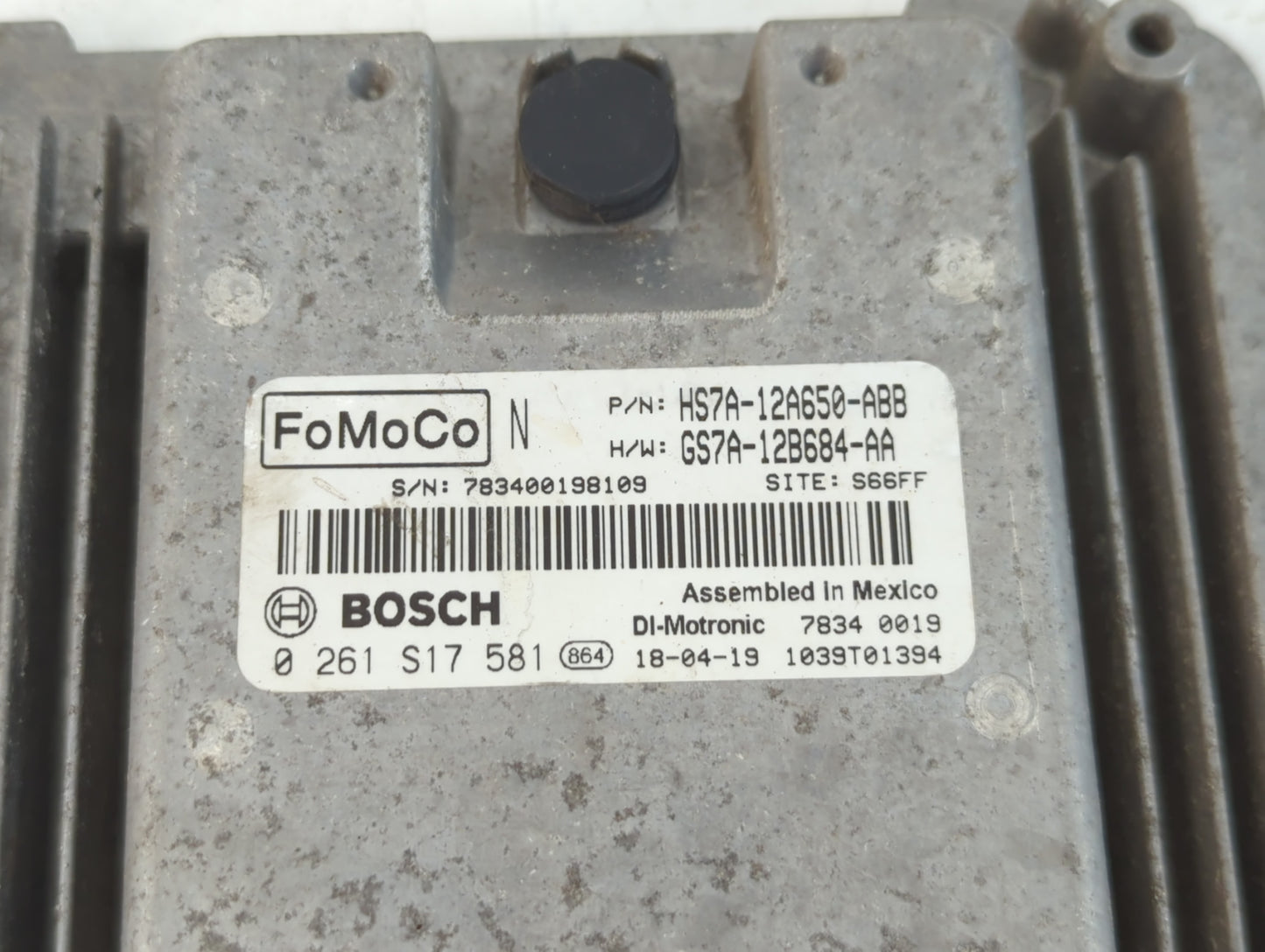 2017-2019 Ford Fusion PCM Engine Control Computer ECU ECM PCU OEM P/N:GS7A-12B684-AA HS7A-12A650-ABB Fits Fits 2017 2018 2019 OEM Used Auto Parts - Oemusedautoparts1.com