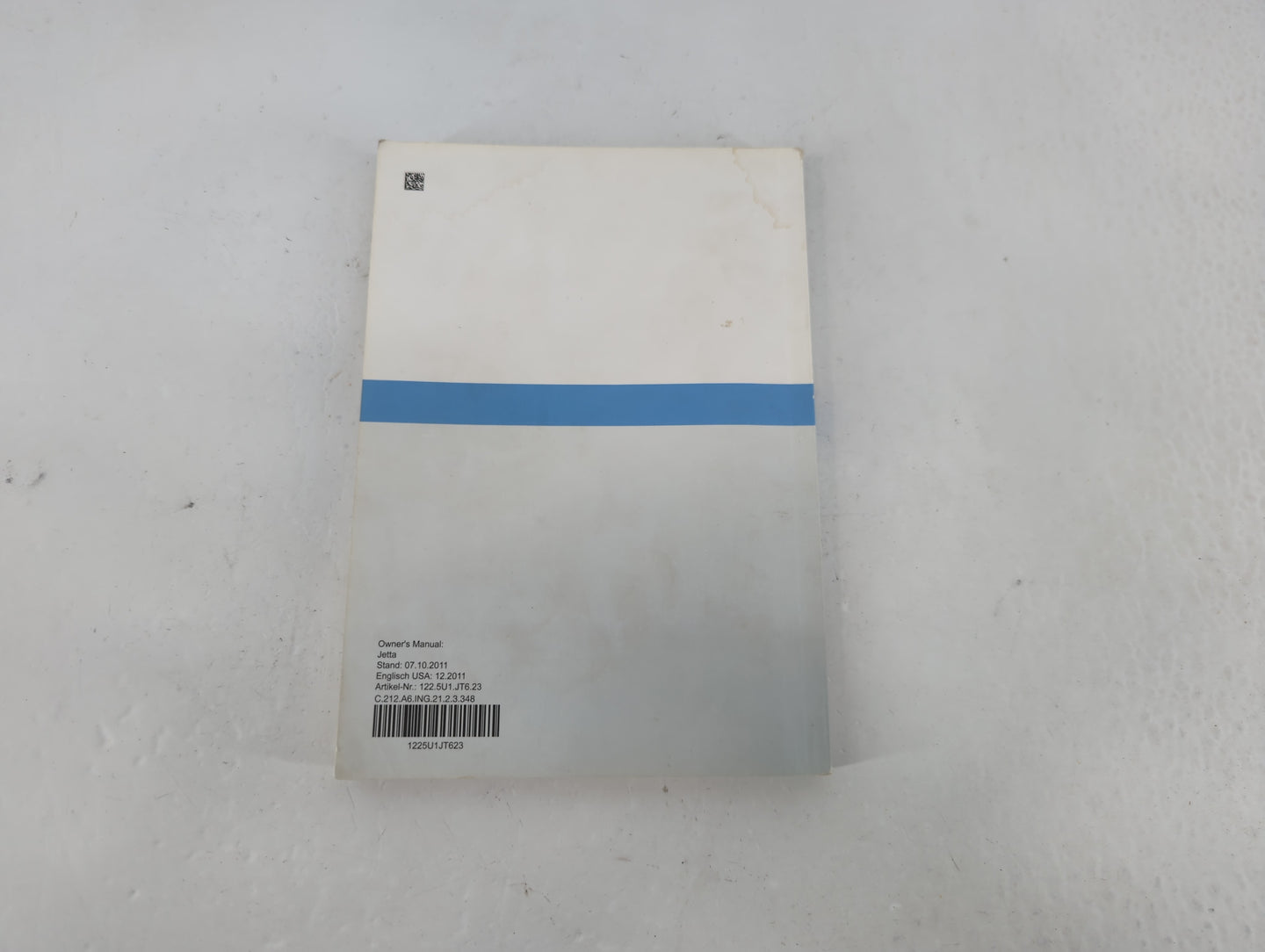 2012 Volkswagen Jetta Owners Manual Book Guide P/N:1225U1JT623 OEM Used Auto Parts - Oemusedautoparts1.com