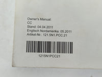 2011 Volkswagen Cc Owners Manual Book Guide P/N:1215N1PCC21 OEM Used Auto Parts - Oemusedautoparts1.com