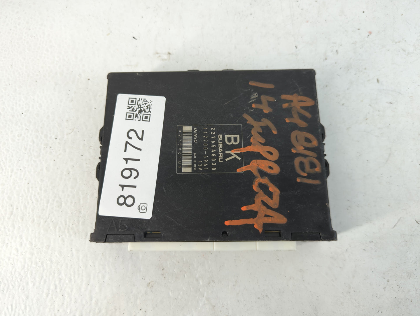 2014 Subaru Impreza PCM Engine Control Computer ECU ECM PCU OEM P/N:22765AG030 Fits OEM Used Auto Parts - Oemusedautoparts1.com
