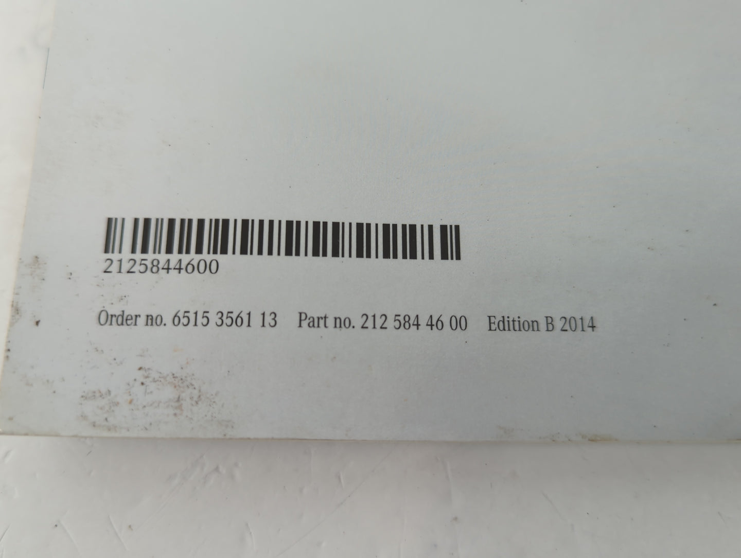 2014 Mercedes-Benz E300 Owners Manual Book Guide P/N:2125844600 212 584 46 00 OEM Used Auto Parts - Oemusedautoparts1.com