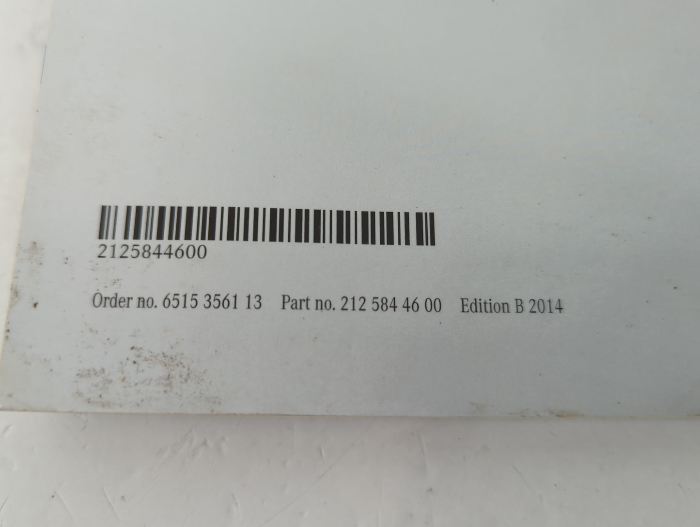 2014 Mercedes-Benz E300 Owners Manual Book Guide P/N:2125844600 212 584 46 00 OEM Used Auto Parts - Oemusedautoparts1.com