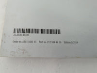 2014 Mercedes-Benz E300 Owners Manual Book Guide P/N:2125844600 212 584 46 00 OEM Used Auto Parts - Oemusedautoparts1.com