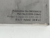 2012 Toyota Camry Owners Manual Book Guide P/N:01999-33A41 OEM Used Auto Parts - Oemusedautoparts1.com