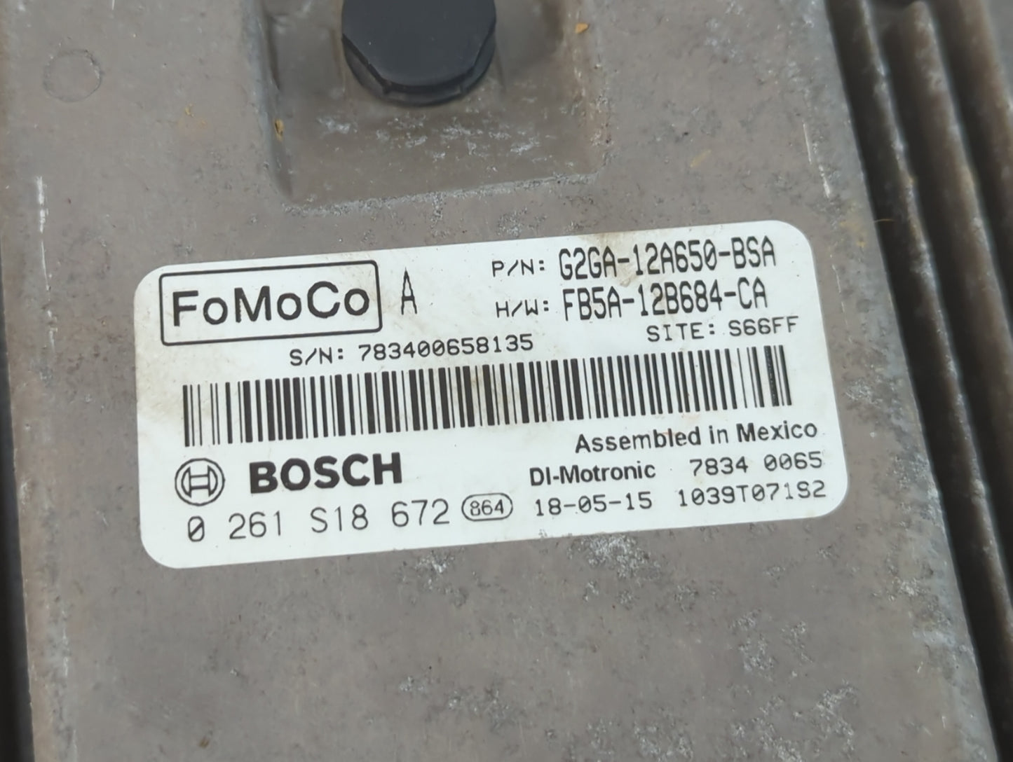 2015-2018 Ford Edge PCM Engine Control Computer ECU ECM PCU OEM P/N:0 261 S18 672 FB5A-12B684-CA Fits OEM Used Auto Parts - Oemusedautoparts1.com
