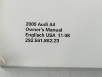 2009 Audi A4 Owners Manual Book Guide P/N:292 561 8K2 23 OEM Used Auto Parts - Oemusedautoparts1.com