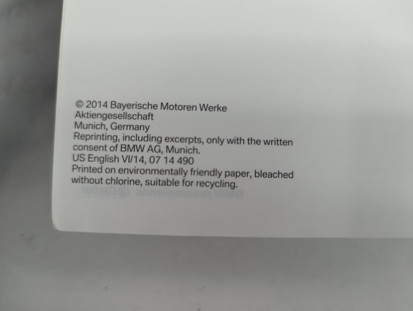 2014 Bmw X4 Owners Manual Book Guide OEM Used Auto Parts - Oemusedautoparts1.com