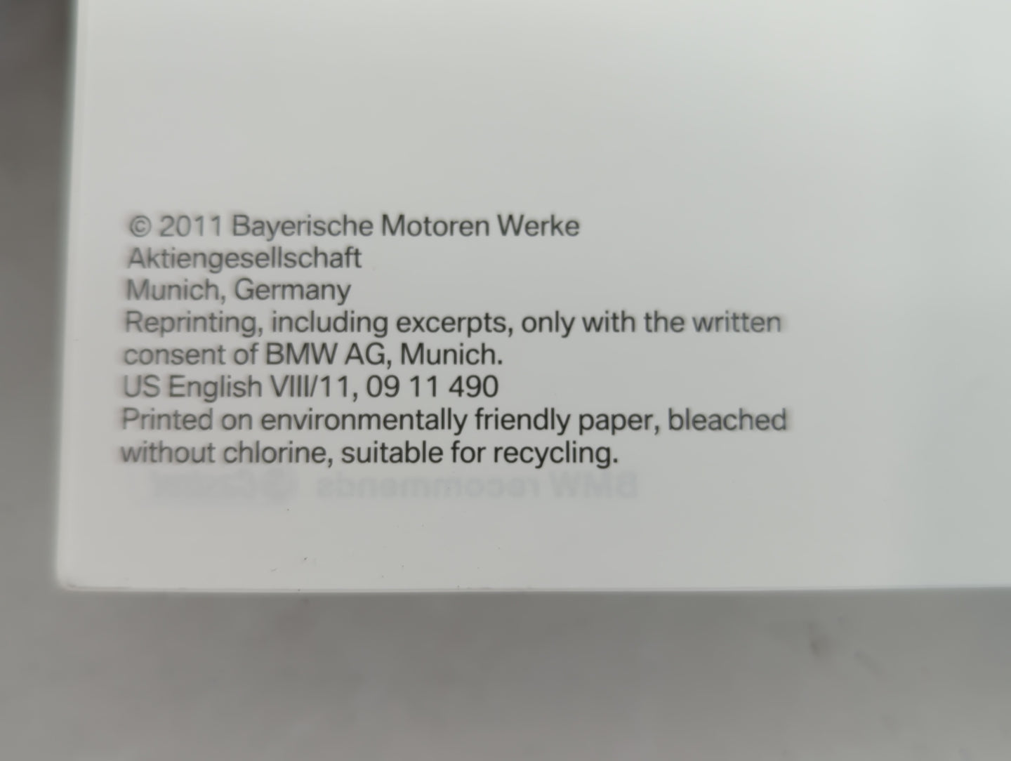 2011 Bmw X5 Owners Manual Book Guide OEM Used Auto Parts - Oemusedautoparts1.com