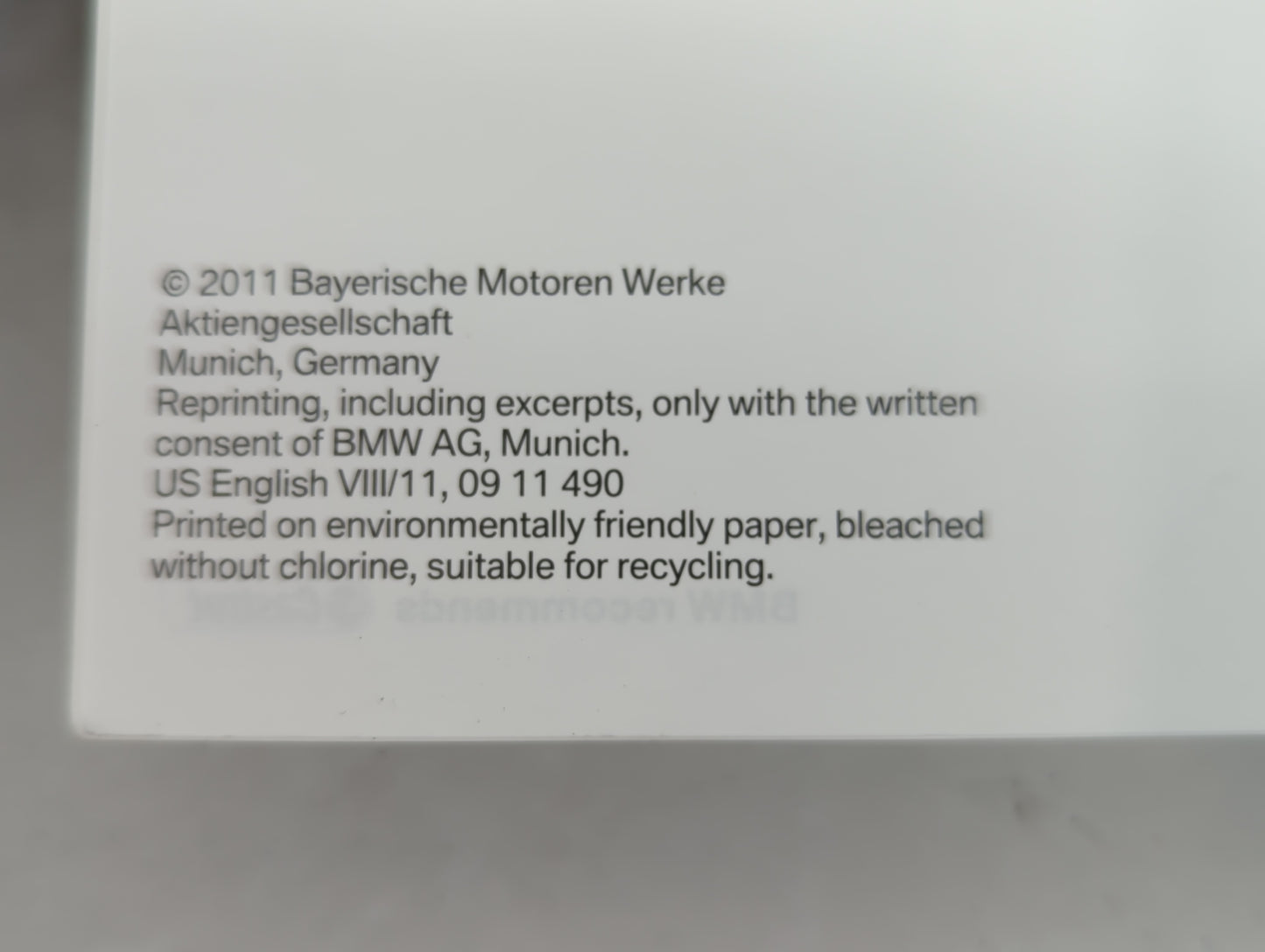 2011 Bmw X5 Owners Manual Book Guide OEM Used Auto Parts - Oemusedautoparts1.com