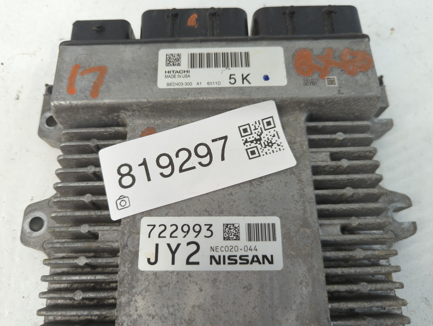 2017 Infiniti Qx60 PCM Engine Control Computer ECU ECM PCU OEM P/N:NEC020-044 BED403-300 A2 Fits OEM Used Auto Parts - Oemusedautoparts1.com