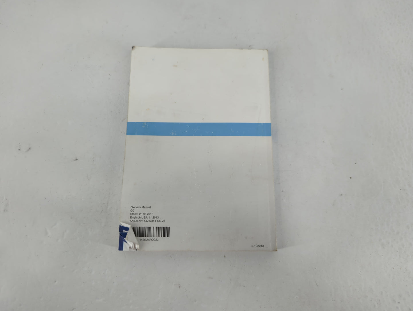 2014 Volkswagen Cc Owners Manual Book Guide P/N:1425U1PCC23 OEM Used Auto Parts - Oemusedautoparts1.com