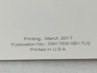 2017 Nissan Sentra Owners Manual Book Guide P/N:OM17EM 0B17U2 OEM Used Auto Parts - Oemusedautoparts1.com