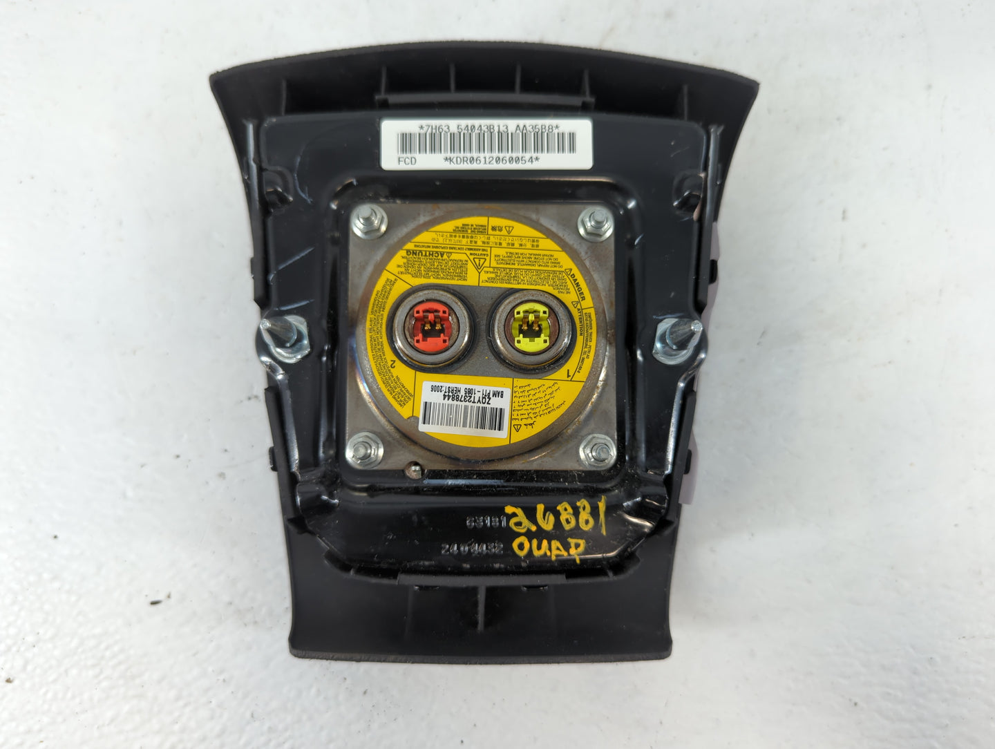 2011-2019 Ford Fiesta Air Bag Driver Left Steering Wheel Mounted P/N:54043B13 AA35B8 Fits OEM Used Auto Parts - Oemusedautoparts1.com