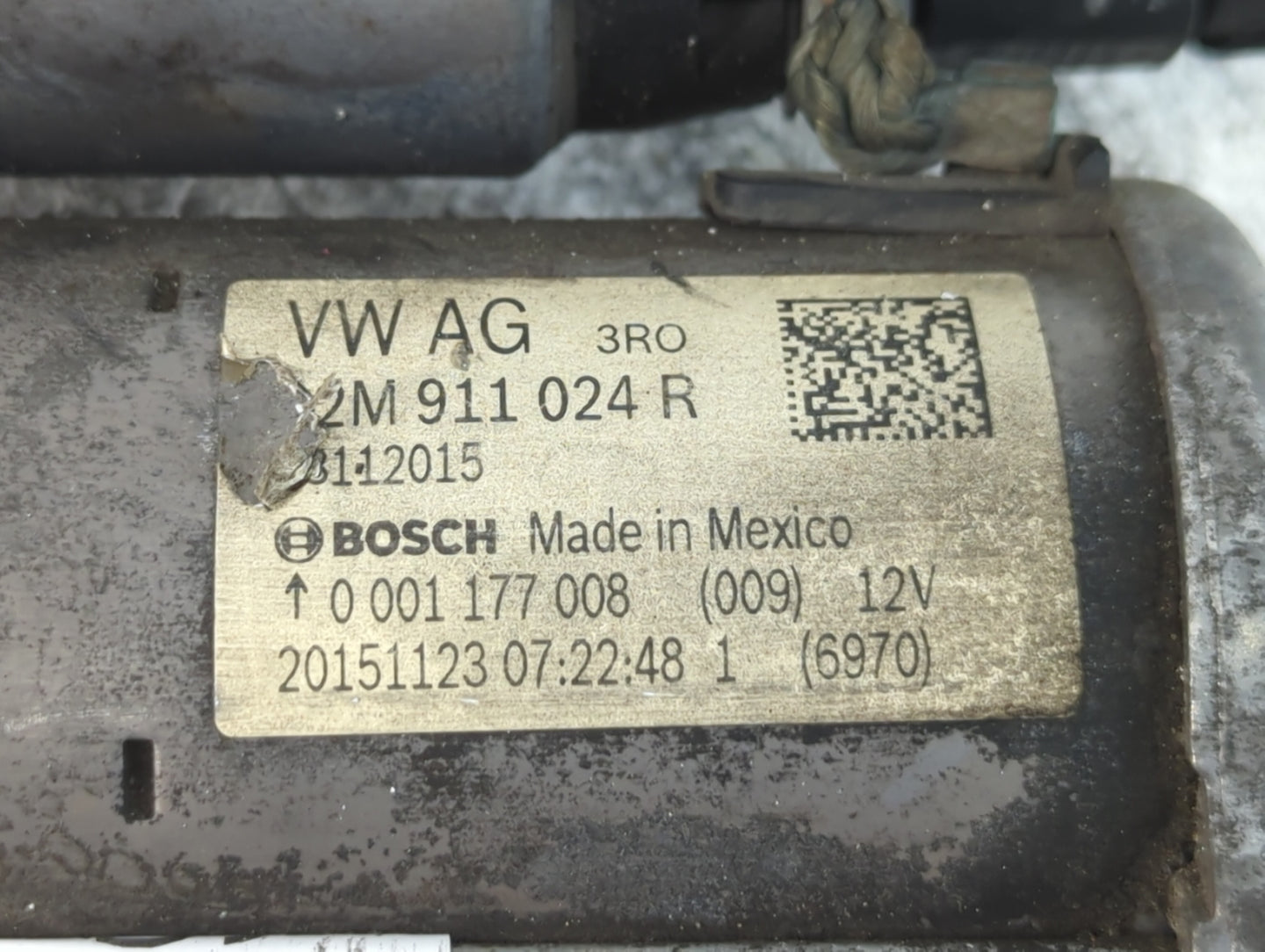2014-2017 Volkswagen Beetle Car Starter Motor Solenoid OEM P/N:02M 911 024 R Fits OEM Used Auto Parts - Oemusedautoparts1.com