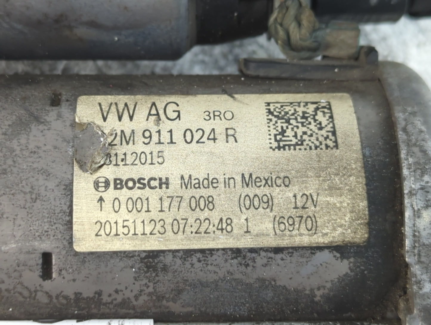 2014-2017 Volkswagen Beetle Car Starter Motor Solenoid OEM P/N:02M 911 024 R Fits OEM Used Auto Parts - Oemusedautoparts1.com